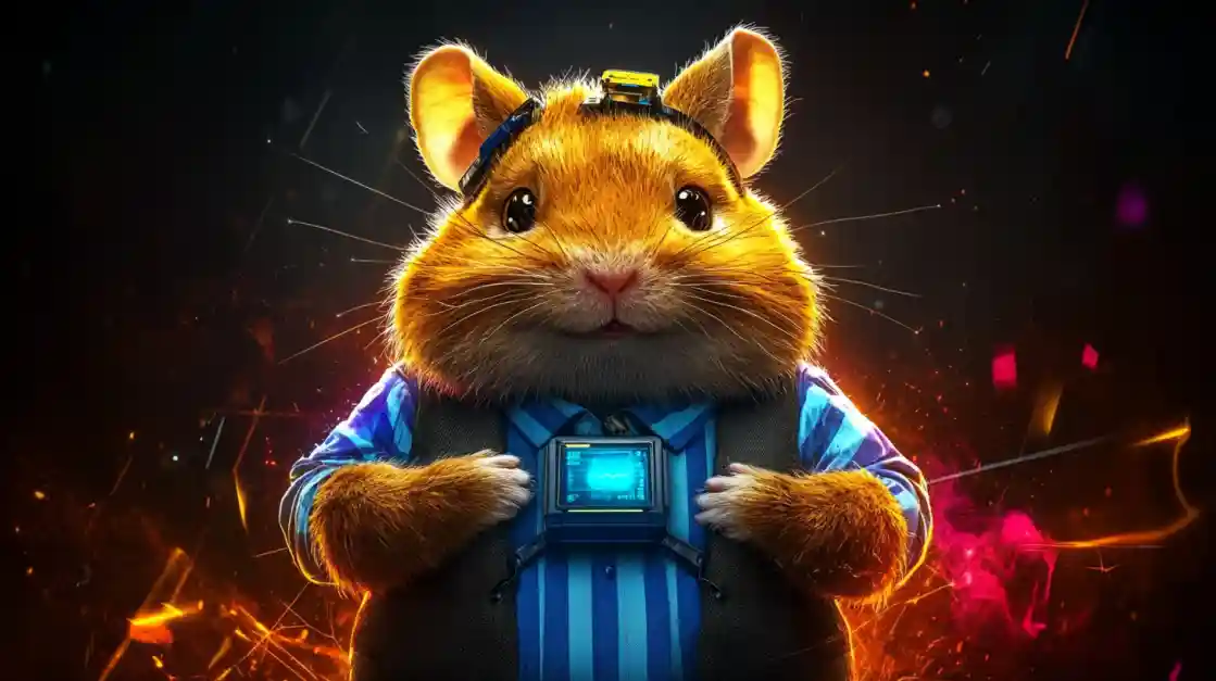 A cute and tech-savvy hamster character wearing a vest and a headset, representing the playful and innovative spirit of bgd22 bet.